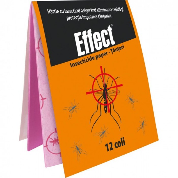Hârtie cu insecticid împotriva țânțarilor (12 coli)