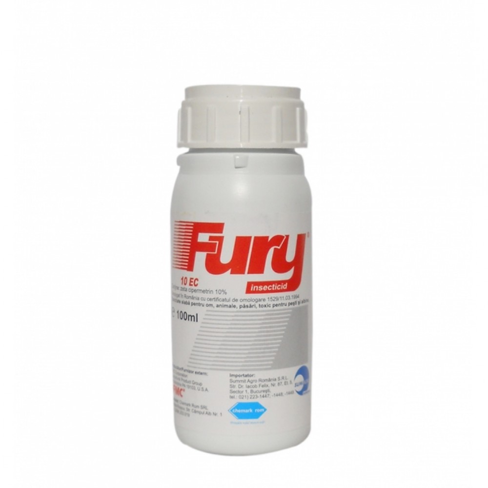 public vrăjitoare Rupere  Fury 10 EC este un insecticid pe baza de zeta-cipermetrin utilizat  impotriva gandacului din colorada, a gandacului balos, molia strugurilor,  etc.